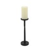Black Metal Pillar Candle Holder - 13 Inch Tall Modern Iron Taper Candle Stand for Home & Office Decor - 3 of 4