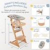 Convertible Wooden High Chair for Babies and Toddlers - Baby Feeding &Toddler Dining Chair with Removable Tray, Cushion and Harness - 3 of 4