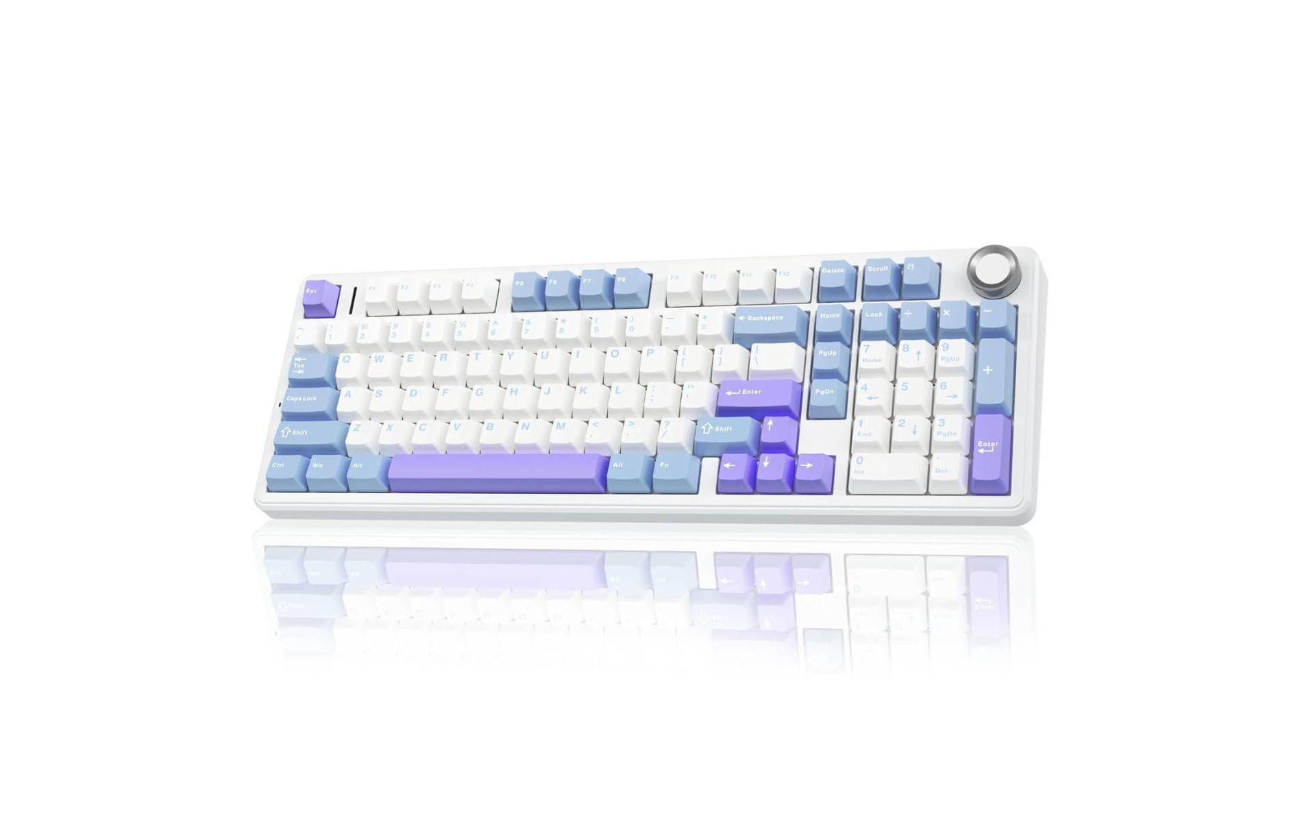 AULA F99Pro Wireless Mechanical Keyboard, TriMode, 8000mAh, Hot Swappable Switches, Backlit, Media Knob - Purple