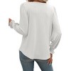 Womens Tops for Fall/Spring Square Neck Long Sleeve Blouse Ruffle Cuffed Pleated Flowy Peasant Blouse Smocked Long Sleeve Tops - 2 of 4