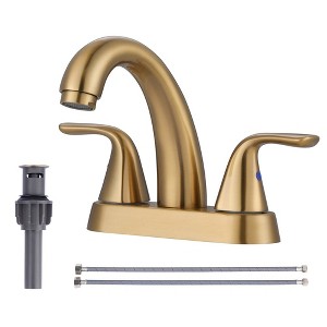 WOWOW 4 in. Centerset Double Handle Mid Arc Bathroom Faucet - 1 of 4