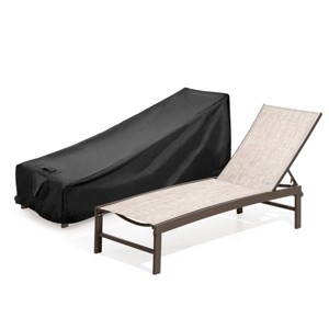 2pk Outdoor Five Position Adjustable Folding Lounge Chairs Beige - Crestlive Products: UV-Resistant, Aluminum Frame, Waterproof - 1 of 4