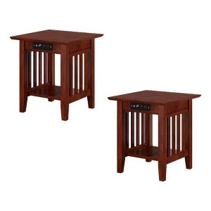 AFI Furnishings Mission End Table Set of 2 with Charger AW - 1 of 4