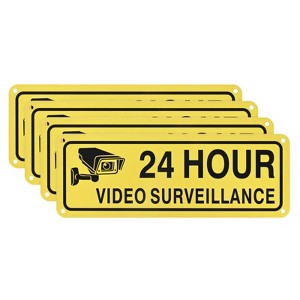 Unique Bargains Reflective UV Protected Waterproof Security Camera Sign 4 Pcs - 1 of 4