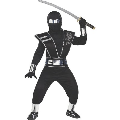 Fun World Boys' Silver Mirror Ninja Costume