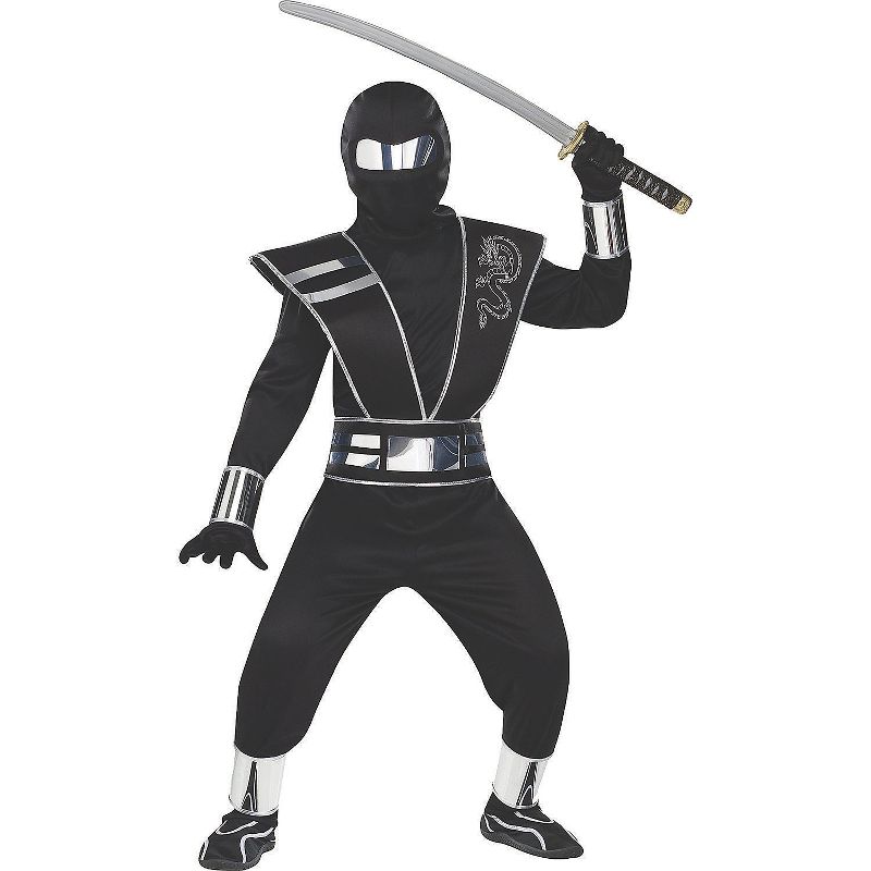 Fun World Boys' Silver Mirror Ninja Costume, 1 of 2
