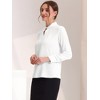 INSPIRE CHIC Women's Pleated Mock Neck Pearl Decor Elegant Work Blouse - 3 of 4