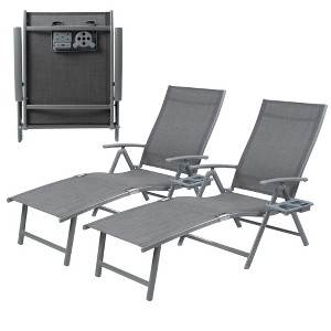 Kozyard Aluminum Foldable Reclining Lounge Chair, No Assembly Needed - 1 of 4