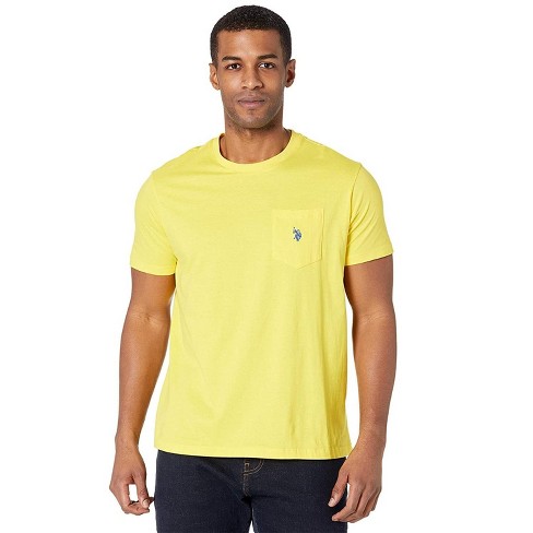 U.s. Polo Assn. Mens Solid Crew Neck Short Sleeve Pocket T shirt Mid Day Yellow Small Target