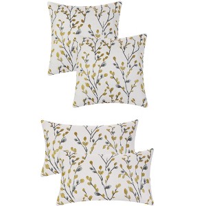 Unique Bargains Floral Pattern Decoration Pillow Cases for All Seasons 4 Pcs - 1 of 4