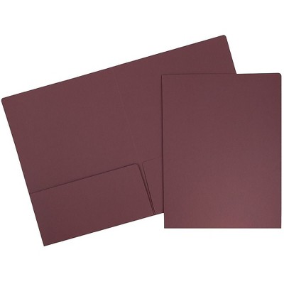 JAM Paper Prem Matte Colored Cardstock 2-Pocket Presentation Folders Burgundy 166628527B