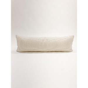 Cotton Ivory Waffle Long Lumbar Pillow - 1 of 3