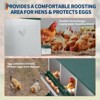 Chicken Nesting Box Galvanized Steel - Large 3 Compartment Two-Tier Metal Laying Box with Vented Design, Egg Collection System for Hens - 3 of 4