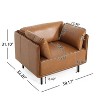 CAVINAS Faux Leather Accent Chair with Mid-Height Backrest and Steel Legs,Upholstered Living Room Chairs,Reading Chairs for Living Room - 3 of 4
