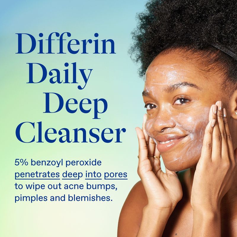 Differin Daily Deep Cleanser Acne Face Wash with Benzoyl Peroxide - 4 fl oz, 3 of 11