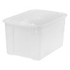 IRIS 4pk 50qt Plastic Storage Totes with Wing Lid: Clear, Stackable, Under Bed Storage, Lidded, BPA-Free - 3 of 4