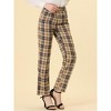 INSPIRE CHIC Women's Plaid Elastic Waist Casual Work Office Long Pants - 2 of 4