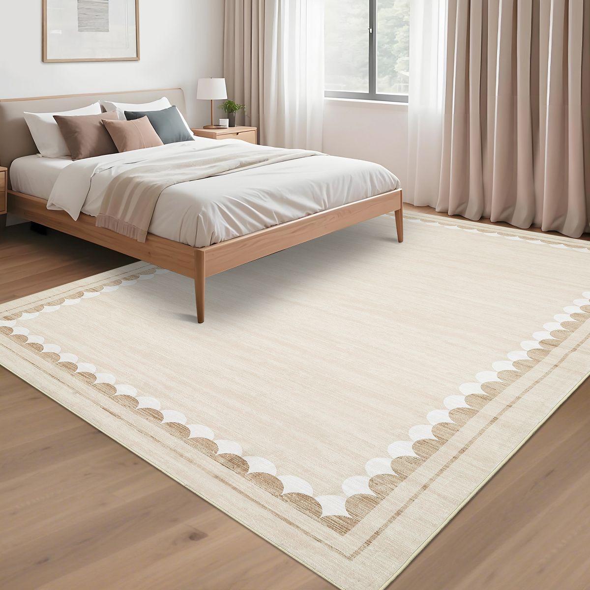Garvee Washable Rugs for Living Room Bedroom Modern Solid Area Rug Low Pile Non Slip Bordered Print Rug - thumbnail 10