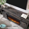 SinCiDo Fireplace TV Stand for 75" TV  w/ Fireplace & Sliding Barn Door, w/ Remote Control, 3D Flame, Fire Place TV Stands for Living Room - 2 of 4
