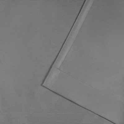 Medium Grey Polyester Light Filtering Grommet Curtain Panels