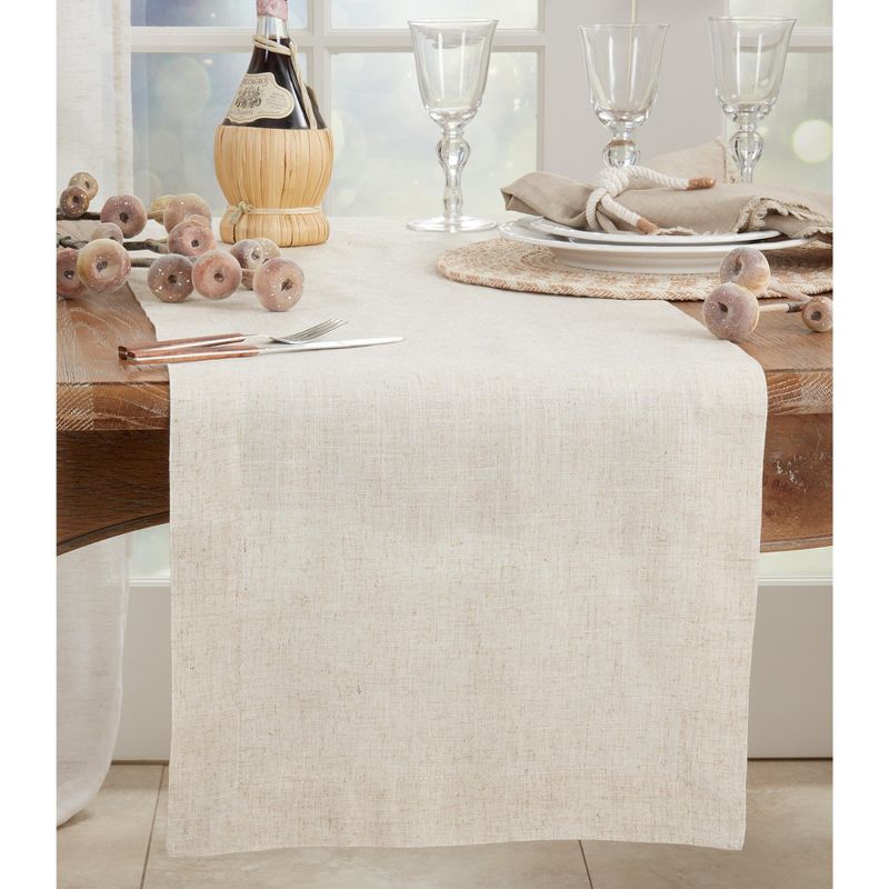 Saro Lifestyle Table Runner With Plain Hemstitched Design, 3 of 4