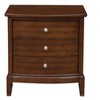 Vynxaria Transitional 1pc Nightstand - Dark Cherry Finish, 3 Dovetail Drawers (Ball Bearing Glides), Satin Nickel Knobs - 3 of 4
