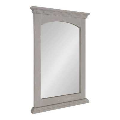 20" x 29" Helcomb Wood Framed Decorative Wall Mirror Gray - Kate & Laurel All Things Decor