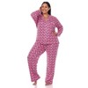 Plus Size Long Sleeve Heart Print Pajama Set - White Mark - 2 of 4