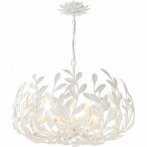 Crystorama Lighting Broche 6 - Light Chandelier in  Matte White - 1 of 4