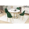 ACEPANO 5-Pieces Extendable Round Accent Dining Coffee Table Sets With Dining Chairs-White+Green - 4 of 4