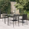 vidaXL Patio Dining Set Outdoor Dining Set Garden Table and Chair Set Black - 63" Table Length 4 Items - 2 of 4