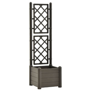 vidaXL Garden Planter with Integrated Trellis - Weather Resistant PP - Large Capacity 7.9 gal - Suitable for Both Indoor and Outdoor Use - Anthracite - 1 of 4