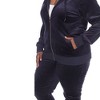 Women's Plus Size 2 Piece Velour Tracksuit Set - White Mark - 4 of 4