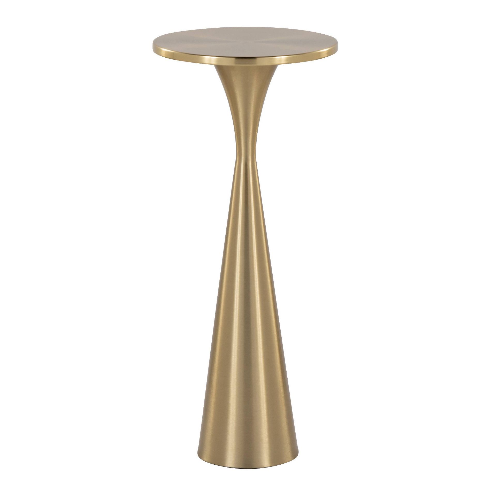 LumiSource Gemma Metal Side Table Modern Brass