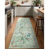 Washable Vintage Floral Printed Rug Non Slip Low Pile Rug Soft Farmhouse Throw Floor Cover Foldable Indoor Carpet for Living Room Bedroom Playroom - 3 of 4