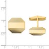 Black Bow Jewelry 14K Yellow Gold Rectangular Octagon Striped Cuff Links, 17 x 16mm - 2 of 3