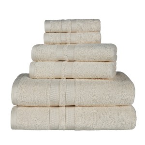 Egyptian Cotton Highly Absorbent Solid Assorted 6-Piece Quick Drying Towel Set by Blue Nile Mills - 1 of 4