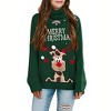 Girls Christmas Knit Pullover Sweaters Turtleneck Kids Long Sleeve Chunky Winter Warm Cute Funny Tops - 4 of 4