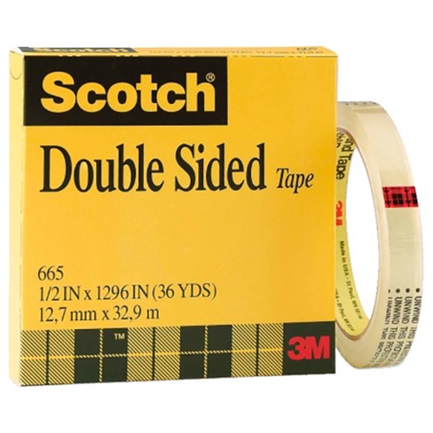 Scotch 665 Double-Sided Tape 1/2 x 1296 3 Core Transparent 2/Pack  6652P1236, 1 - Fry's Food Stores