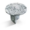 Lyngins Genuine Marble Round End Table, Natural Marble Small Coffee Table, Stone Side Table for Living Room, Nightstand with Semi-Polished Surface - 3 of 4