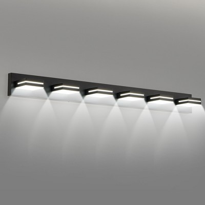 VYNXARIA Black Wall Lights, Modern 6-Light Vanity Fixture with Minimalist Elegance