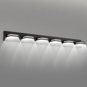 VYNXARIA Black Wall Lights, Modern 6-Light Vanity Fixture with Minimalist Elegance - 1 of 4