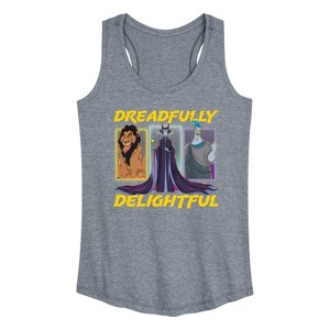 Women's - Disney Villains - Dreadlfully Delightful Scar Maleficent Hades Graphic Racerback Tank - 1 of 4