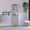 SEVOBAL Bathroom Storage Cabinets with Two Interior Shelves and Two Open Shelves for Bathroom Organization, Gray, 33"*22"*7" - 3 of 4