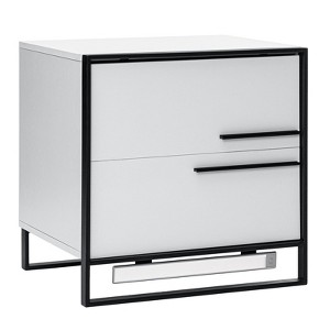 Hommpa Modern Nightstand with 2 Drawers & Adjustable Auto Sensor Light - 1 of 4