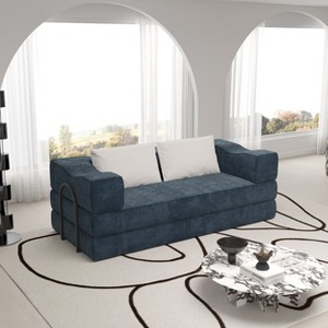 CAVINAS 80 Inch Chenille Sofa Bed with 2 Pillows,Upholstered Convertible Folding Sofa with King Size Bed Mattress for Living Room,Bedroom - 1 of 4