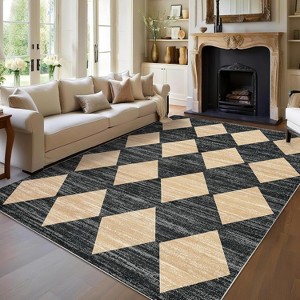 Area Rug Non-Slip Soft Ultra-Thin Carpet Stain Resistant Accent Rug for Living Room Bedroom Dining Room Office Nursery Playroom - 1 of 4
