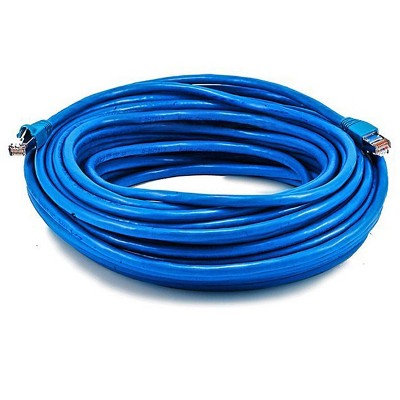 Monoprice Cat6A Ethernet Patch Cable - 75 Feet - Blue | Snagless RJ45, Stranded, 550Mhz, STP, Pure Bare Copper Wire, 10G,26AWG