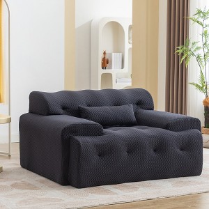 1 Seater Sofa Furniture, High-Density Pure Foam Comfy Couch No Assembly Required, Single Sofa - 1 of 4