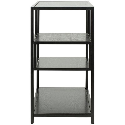 Reese Black Geometric Wood and Metal Console Table